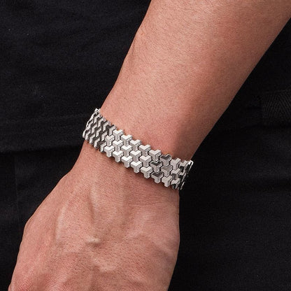 Sterling Silver Mountain Pattern Gold-Light Luxury Zircon Bracelet For Men And Women - RALO COLLECTION STUDIO