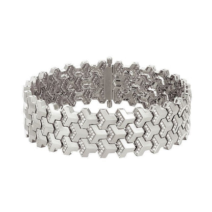 Sterling Silver Mountain Pattern Gold-Light Luxury Zircon Bracelet For Men And Women - RALO COLLECTION STUDIO