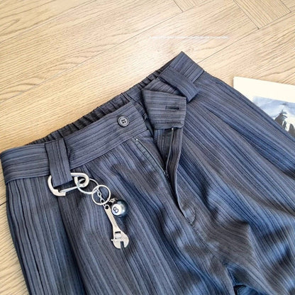 Striped Dress Pants Mens Straight-leg Loose Wide-leg Pants - RALO COLLECTION STUDIO
