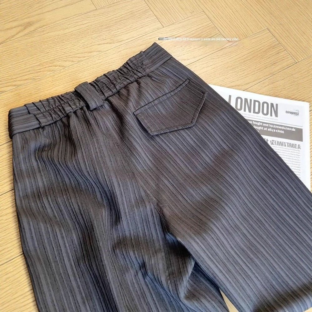 Striped Dress Pants Mens Straight-leg Loose Wide-leg Pants - RALO COLLECTION STUDIO