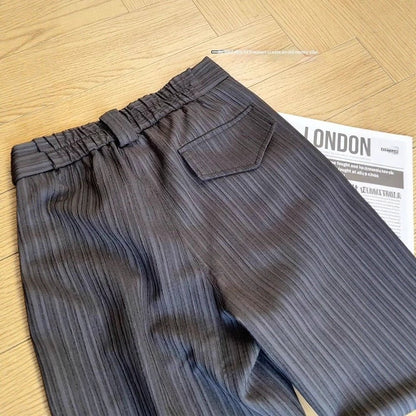 Striped Dress Pants Mens Straight-leg Loose Wide-leg Pants - RALO COLLECTION STUDIO