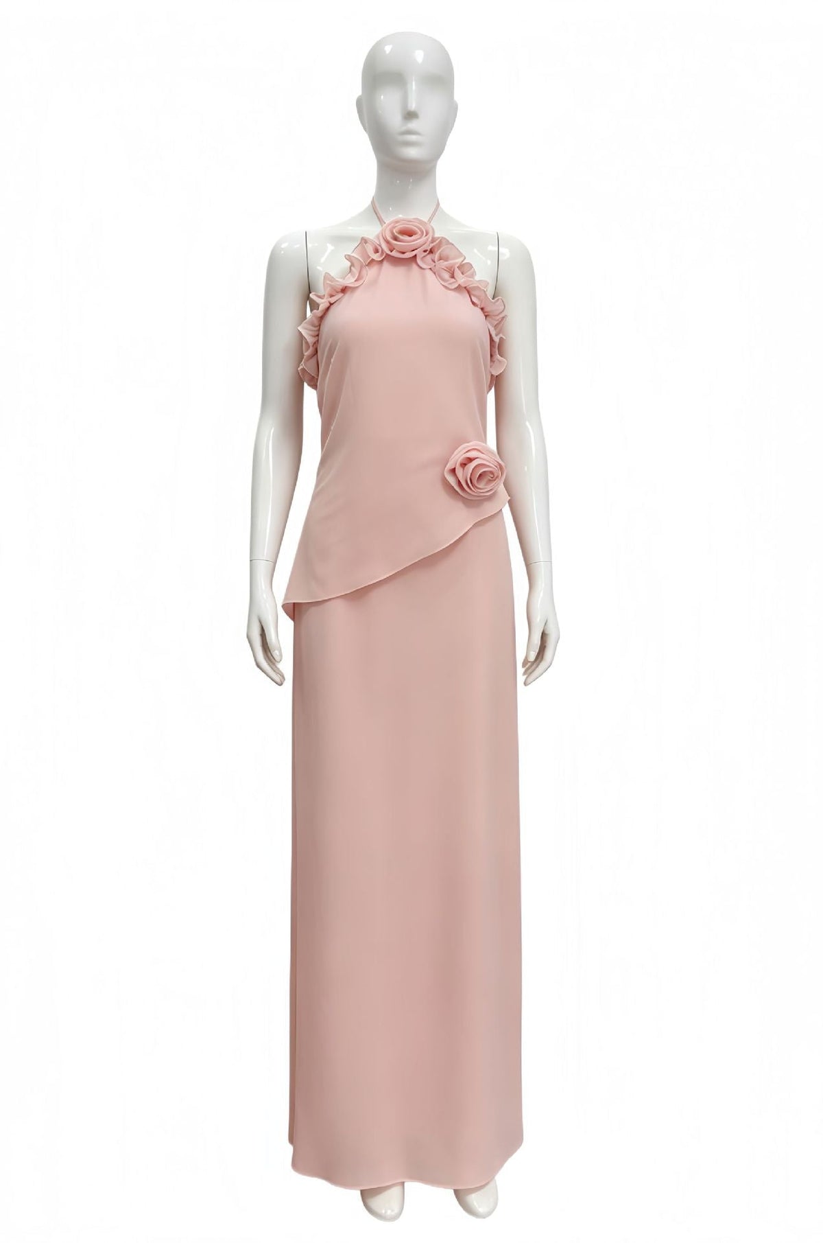 Stylish Chiffon Dress With Ruffled Hem - RALO COLLECTION STUDIO
