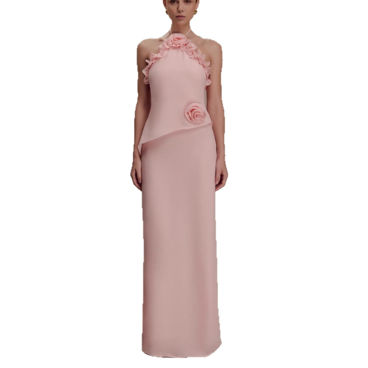 Stylish Chiffon Dress With Ruffled Hem - RALO COLLECTION STUDIO
