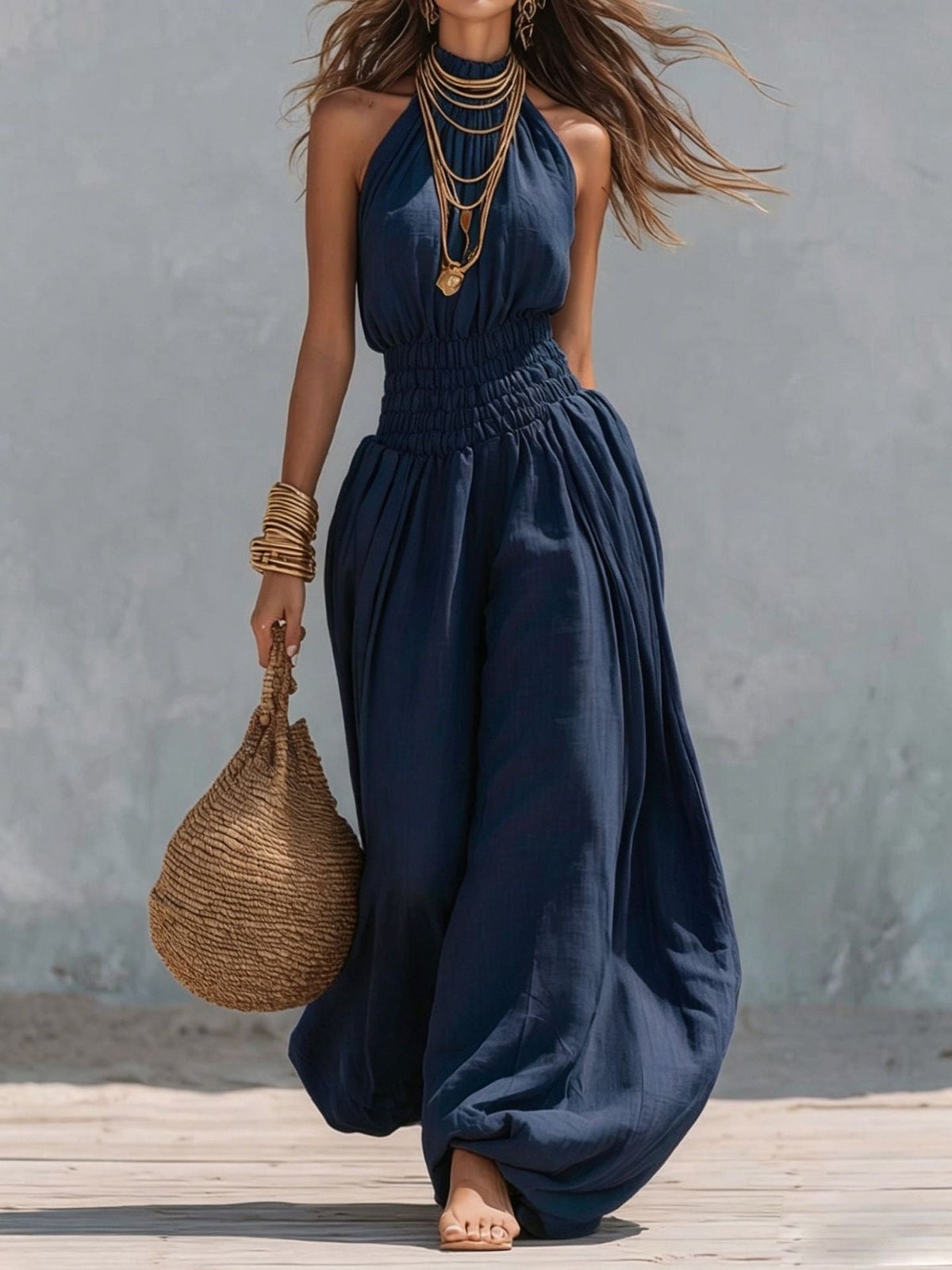 Stylish Sleeveless Halter Jumpsuit For Women - RALO COLLECTION STUDIO