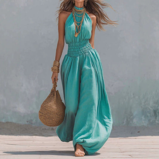 Stylish Sleeveless Halter Jumpsuit For Women - RALO COLLECTION STUDIO
