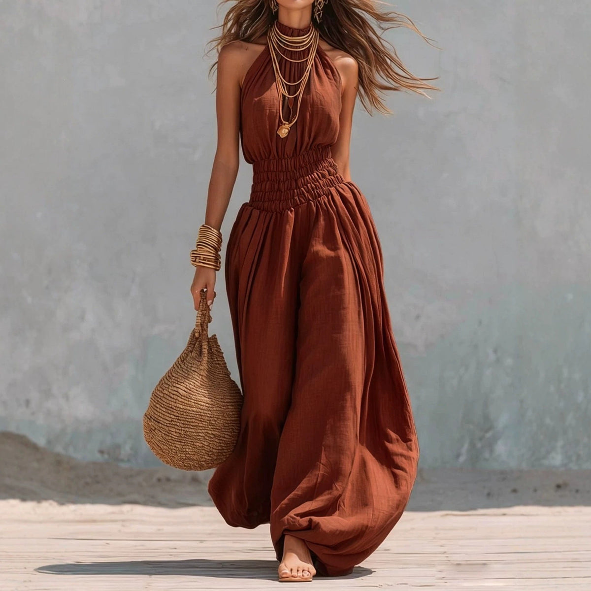 Stylish Sleeveless Halter Jumpsuit For Women - RALO COLLECTION STUDIO