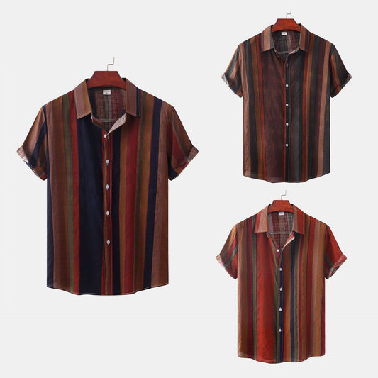 Summer Men's Clothing Printing Casual Retro Shirt Men - RALO COLLECTION STUDIO