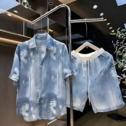 Summer New Design Shirt And Shorts Set, Lightweight, Breathable, And Relaxed-fit - RALO COLLECTION STUDIO