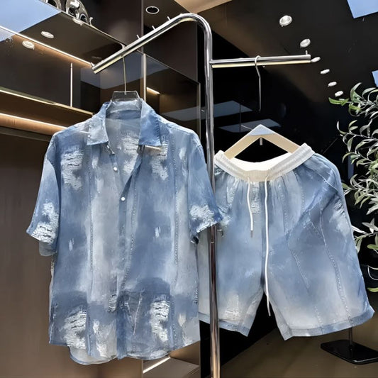 Summer New Design Shirt And Shorts Set, Lightweight, Breathable, And Relaxed-fit - RALO COLLECTION STUDIO