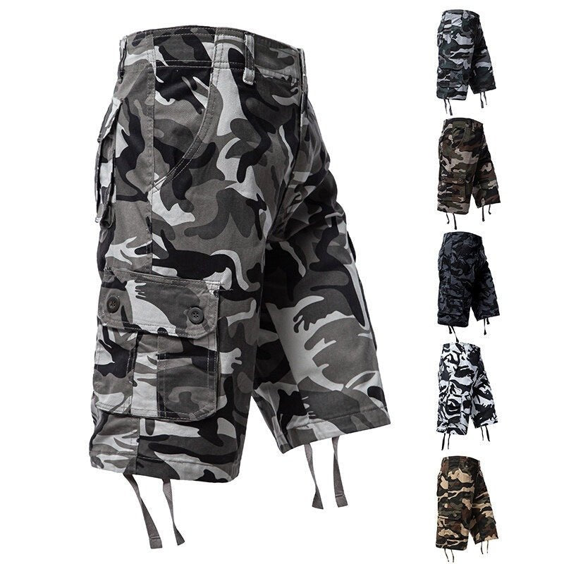 Summer Thin Washed Workwear Casual Loose-fit Camouflage Five-point Pants - RALO COLLECTION STUDIO