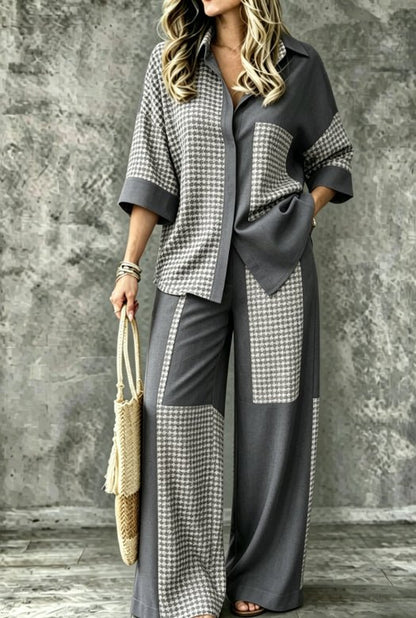 Summer Womens Shirt Set With A Digital-print Collar - RALO COLLECTION STUDIO