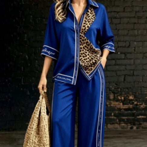 Summer Womens Shirt Set With A Digital-print Collar - RALO COLLECTION STUDIO