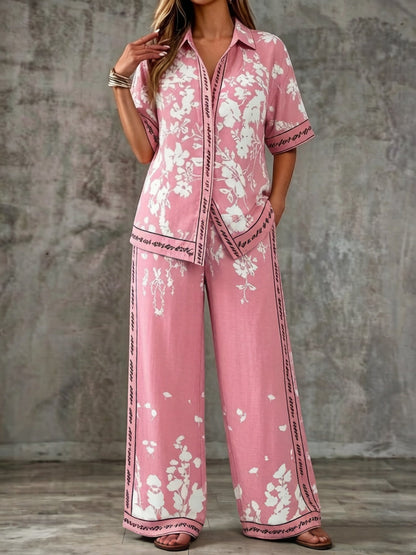 Summer Womens Shirt Set With A Digital-print Collar - RALO COLLECTION STUDIO