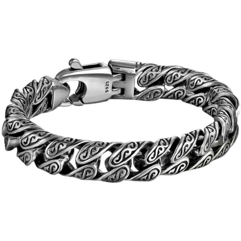 Tangcao Pattern Silver-plated Bracelet For Men Thick Type - RALO COLLECTION STUDIO