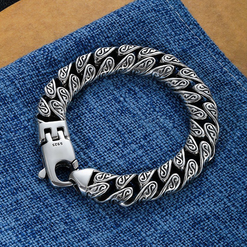 Tangcao Pattern Silver-plated Bracelet For Men Thick Type - RALO COLLECTION STUDIO