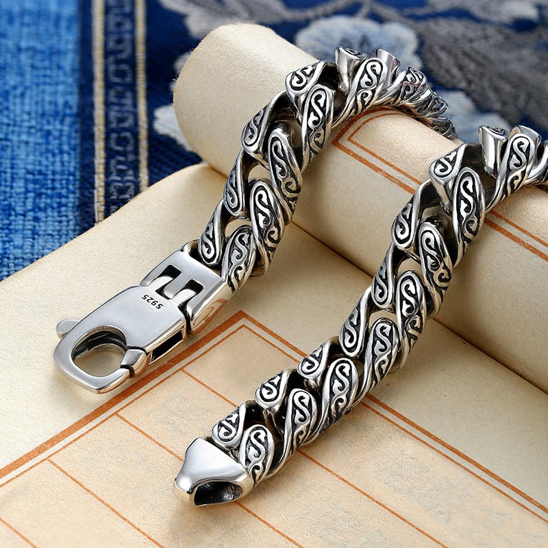 Tangcao Pattern Silver-plated Bracelet For Men Thick Type - RALO COLLECTION STUDIO