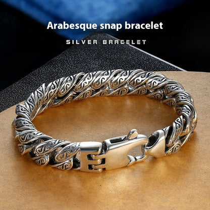 Tangcao Pattern Silver-plated Bracelet For Men Thick Type - RALO COLLECTION STUDIO