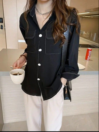 Temperament Chiffon Shirt Blouse Loose Shirt Bottoming Shirt - RALO COLLECTION STUDIO