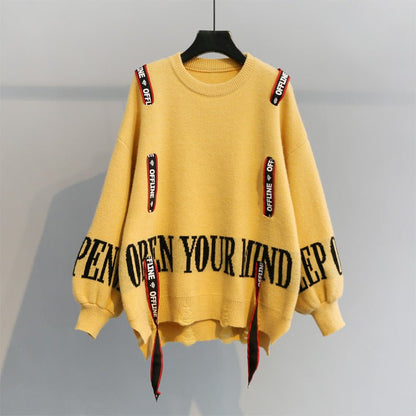 Turtleneck sweater letter holes - RALO COLLECTION STUDIO
