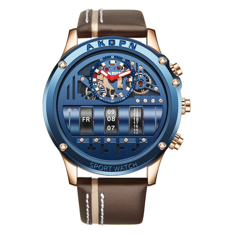 Uniquex Men Wrist Watches Leather Black Silver Creative - RALO COLLECTION STUDIO