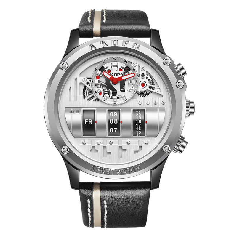 Uniquex Men Wrist Watches Leather Black Silver Creative - RALO COLLECTION STUDIO