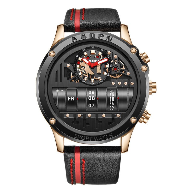 Uniquex Men Wrist Watches Leather Black Silver Creative - RALO COLLECTION STUDIO