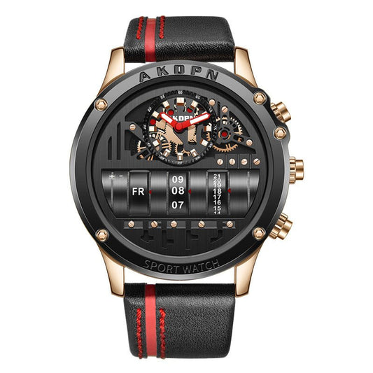 Uniquex Men Wrist Watches Leather Black Silver Creative - RALO COLLECTION STUDIO