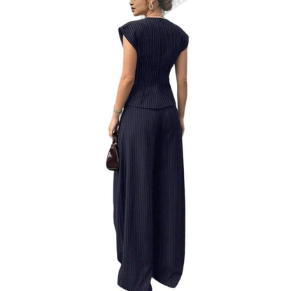 V-neck Sleeveless Wide-leg Pants Set - RALO COLLECTION STUDIO