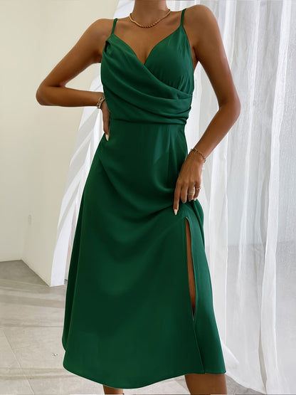 V-neck Slit Sling Dress Summer Fashion Sexy Slim Suspender Dresses For Women Clothing - RALO COLLECTION STUDIO