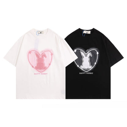Vintage Letter Print Short Sleeve T-shirt For Men And Women - RALO COLLECTION STUDIO