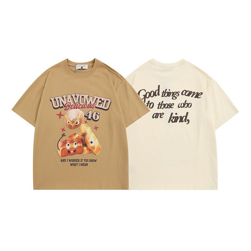 Vintage Letter Print Short Sleeve T-shirt For Men And Women - RALO COLLECTION STUDIO