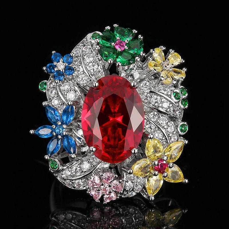 RALO Collection | Vintage Peacock Green Crystal Open Band Ring – Elegant Women’s Fashion Jewelry - RALO COLLECTION STUDIO