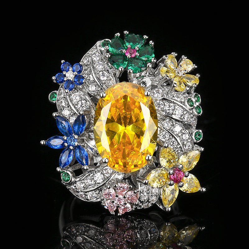 RALO Collection | Vintage Peacock Green Crystal Open Band Ring – Elegant Women’s Fashion Jewelry - RALO COLLECTION STUDIO
