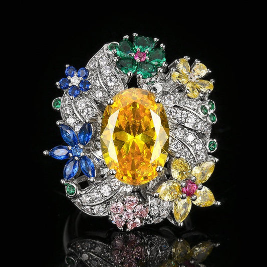 RALO Collection | Vintage Peacock Green Crystal Open Band Ring – Elegant Women’s Fashion Jewelry - RALO COLLECTION STUDIO