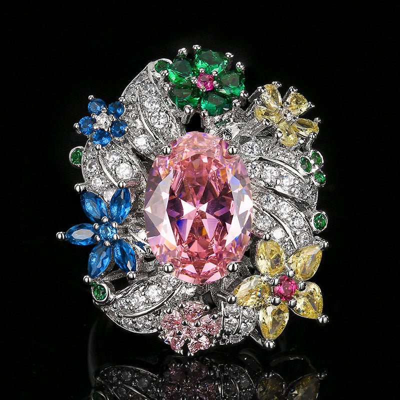 RALO Collection | Vintage Peacock Green Crystal Open Band Ring – Elegant Women’s Fashion Jewelry - RALO COLLECTION STUDIO