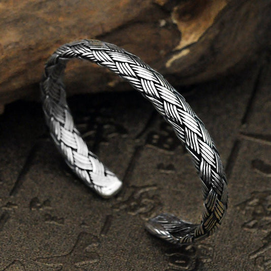 Vintage Twist Hand-woven Silver Bracelet Men And Women - RALO COLLECTION STUDIO