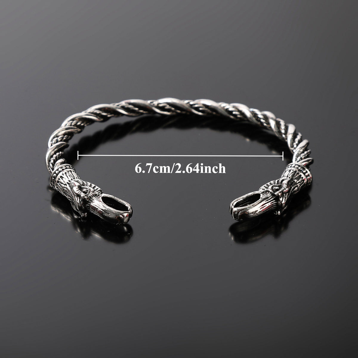 Vintage Viking Raven Open-End Bracelet For Men - RALO COLLECTION STUDIO
