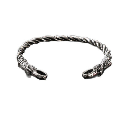 Vintage Viking Raven Open-End Bracelet For Men - RALO COLLECTION STUDIO