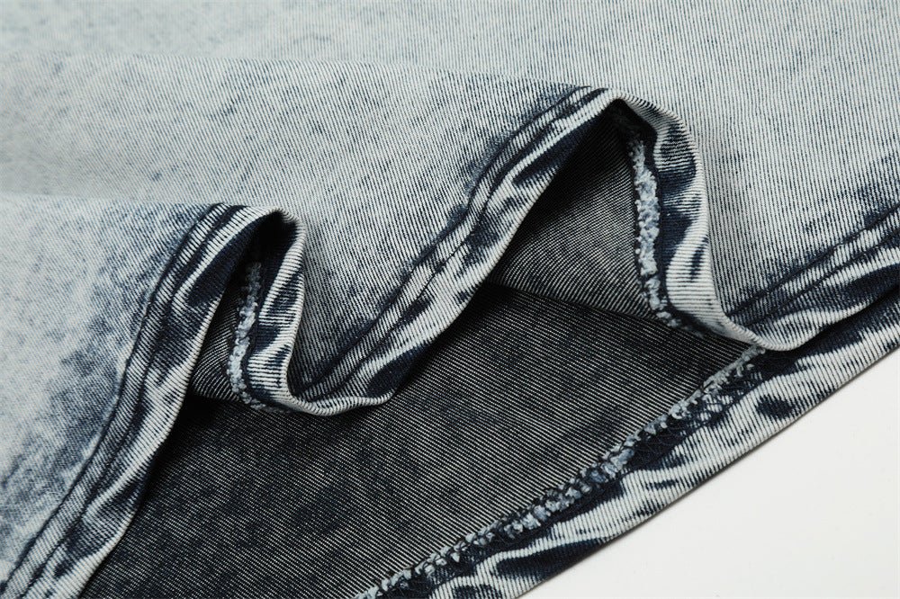 Washed Denim Short-sleeved Shirt For Men - RALO COLLECTION STUDIO