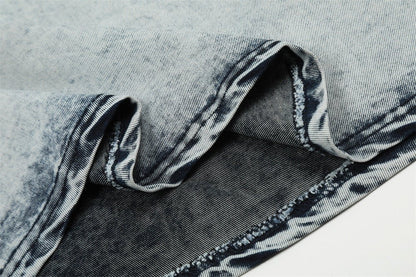 Washed Denim Short-sleeved Shirt For Men - RALO COLLECTION STUDIO