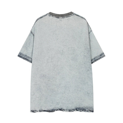 Washed Denim Short-sleeved Shirt For Men - RALO COLLECTION STUDIO