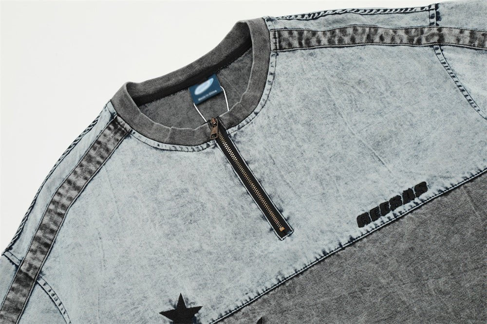 Washed Denim Short-sleeved Shirt For Men - RALO COLLECTION STUDIO