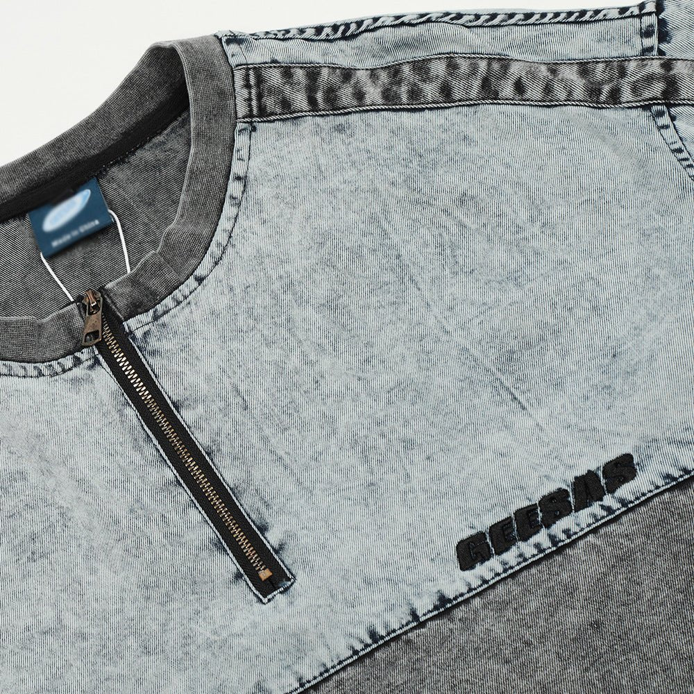 Washed Denim Short-sleeved Shirt For Men - RALO COLLECTION STUDIO