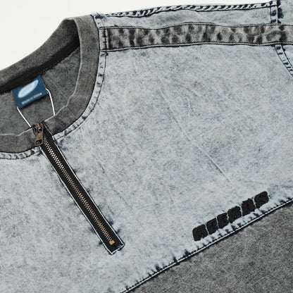Washed Denim Short-sleeved Shirt For Men - RALO COLLECTION STUDIO