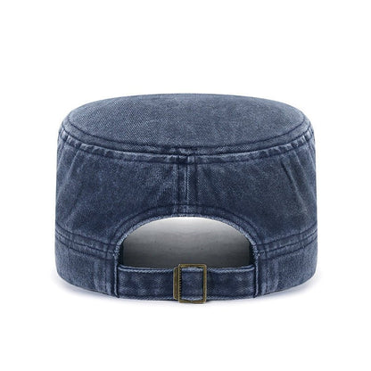 Washed Distressed Flat Crown Hat Breathable Sun Protection Outdoor Cap For Men - RALO COLLECTION STUDIO