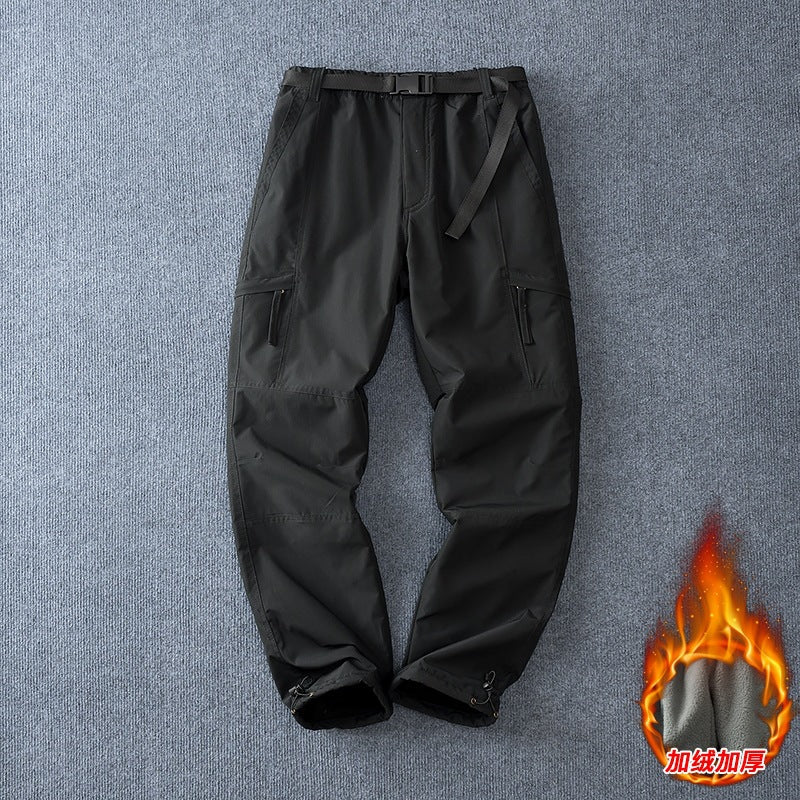 Windproof Pants Men's Motorcycle Riding Autumn And Winter Warm Waterproof Fleece-lined Thickened Ski Mountaineering Charge Workwear Casual Pants - RALO COLLECTION STUDIO