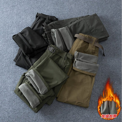 Windproof Pants Men's Motorcycle Riding Autumn And Winter Warm Waterproof Fleece-lined Thickened Ski Mountaineering Charge Workwear Casual Pants - RALO COLLECTION STUDIO
