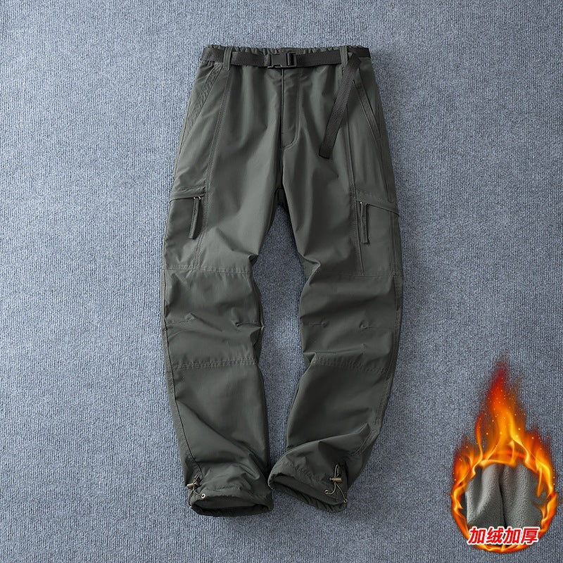 Windproof Pants Men's Motorcycle Riding Autumn And Winter Warm Waterproof Fleece-lined Thickened Ski Mountaineering Charge Workwear Casual Pants - RALO COLLECTION STUDIO