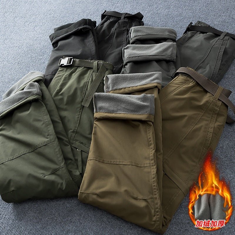 Windproof Pants Men's Motorcycle Riding Autumn And Winter Warm Waterproof Fleece-lined Thickened Ski Mountaineering Charge Workwear Casual Pants - RALO COLLECTION STUDIO