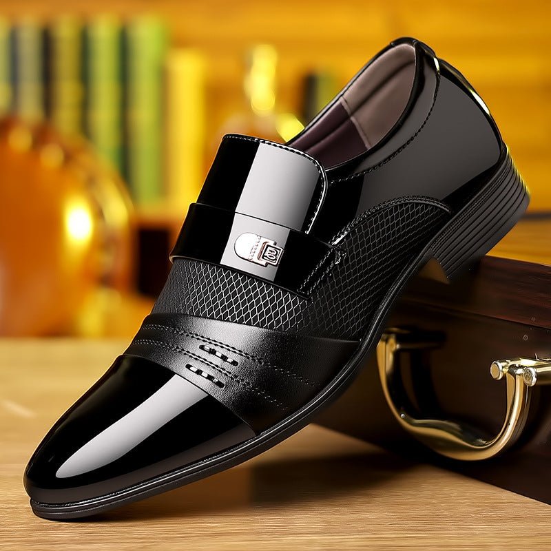 Wine Red Fashion Patchwork Leather Shoes For Men - RALO COLLECTION STUDIO